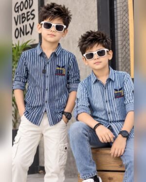 Indigo Stripe Denim Shirt